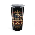 20oz Christian Tumbler – Coram Deo Crest Travel Cup (Cross, Crown & Latin Motto)