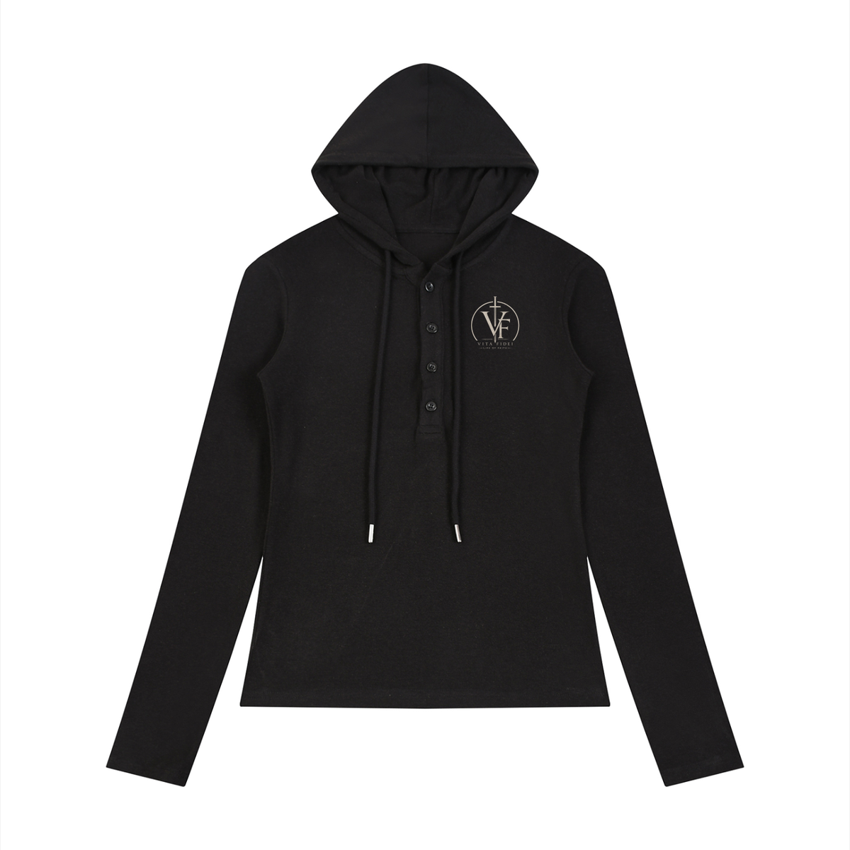 Proverbs 31:25 Women’s Slim Half-Button Hoodie
