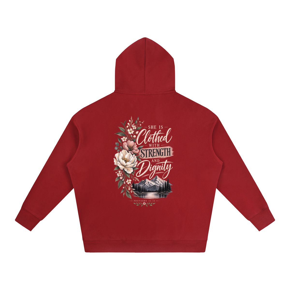Proverbs 31:25 Oversize Fleeced Hoodie - Christian Faith
