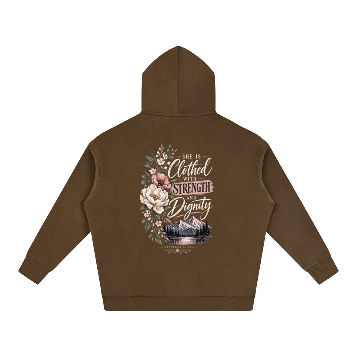 Proverbs 31:25 Oversize Fleeced Hoodie - Christian Faith