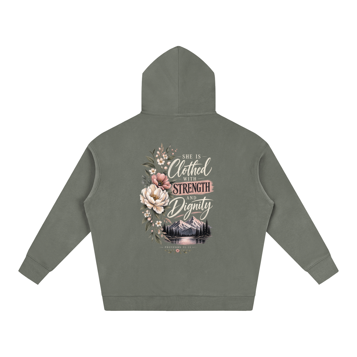Proverbs 31:25 Oversize Fleeced Hoodie - Christian Faith