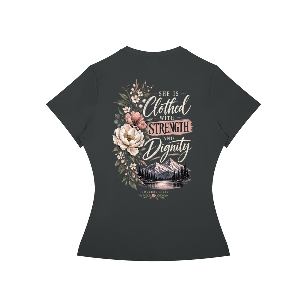 Proverbs 31:25 Women’s Slim Fit Performance T-Shirt