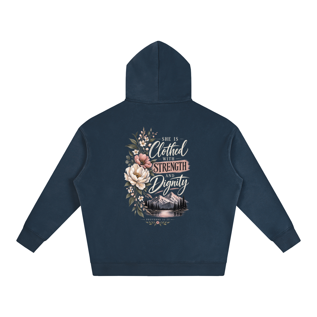 Proverbs 31:25 Oversize Fleeced Hoodie - Christian Faith
