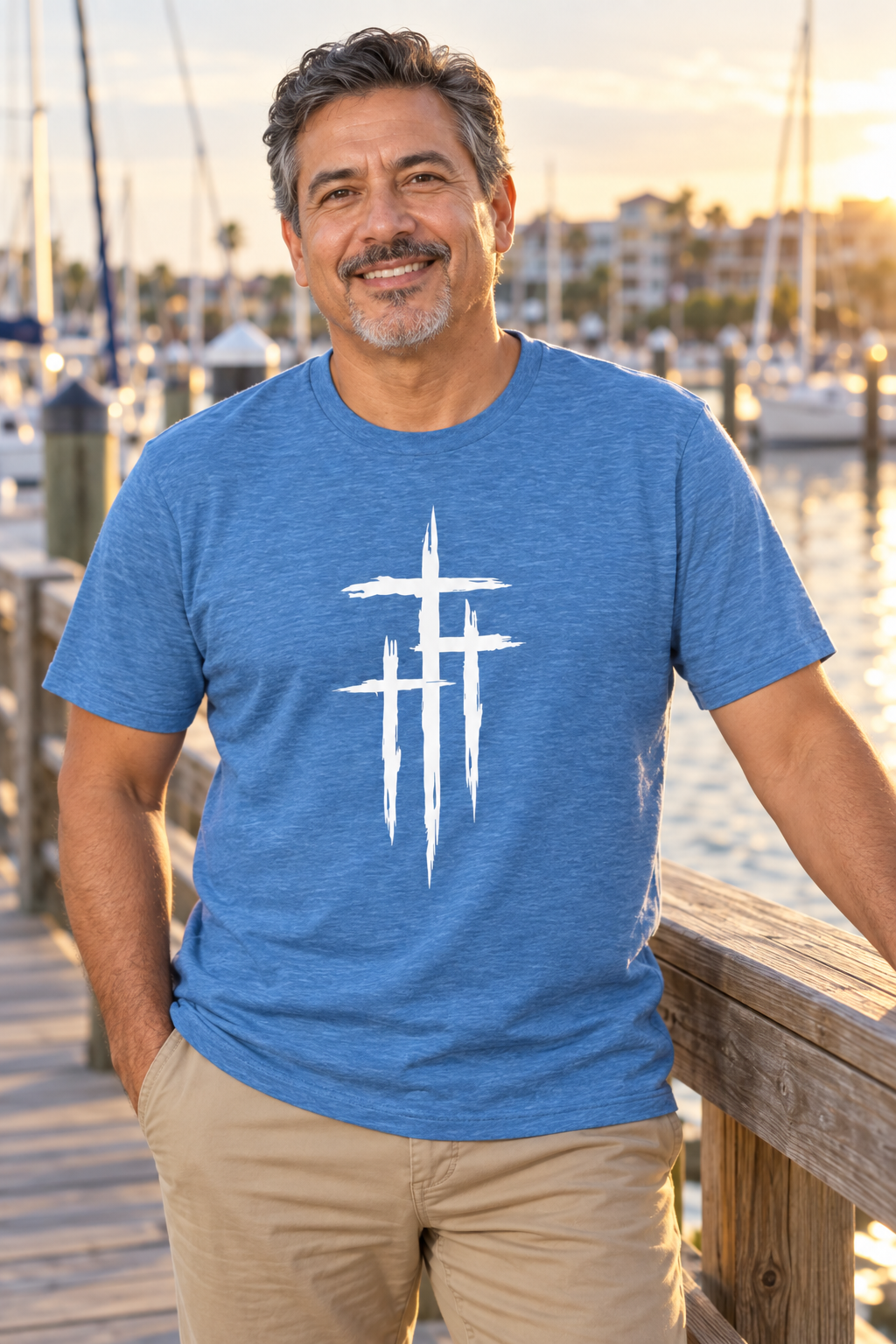 Three Crosses Christian T-Shirt – Faith Apparel | Vita Fidei
