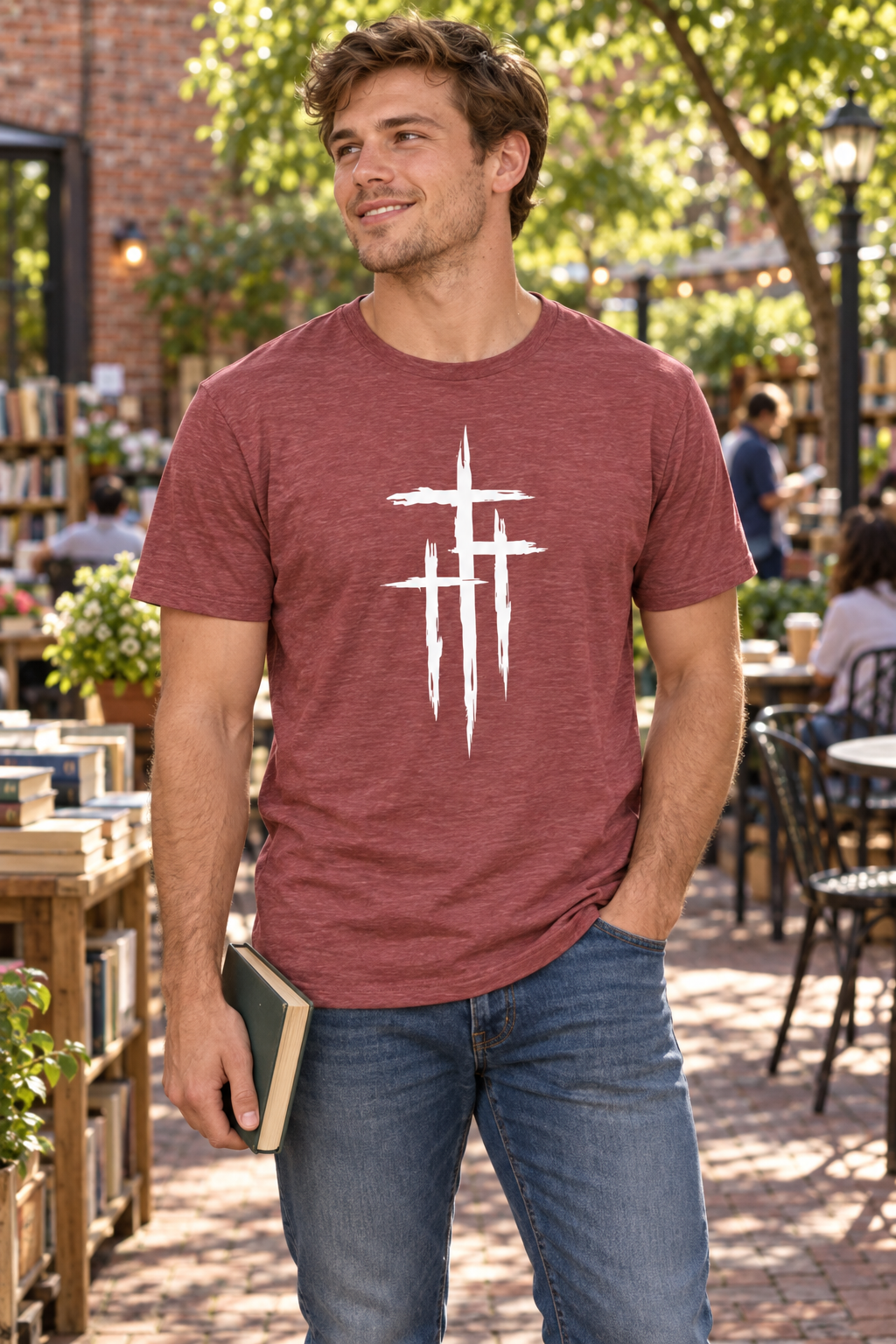 Three Crosses Christian T-Shirt – Faith Apparel | Vita Fidei