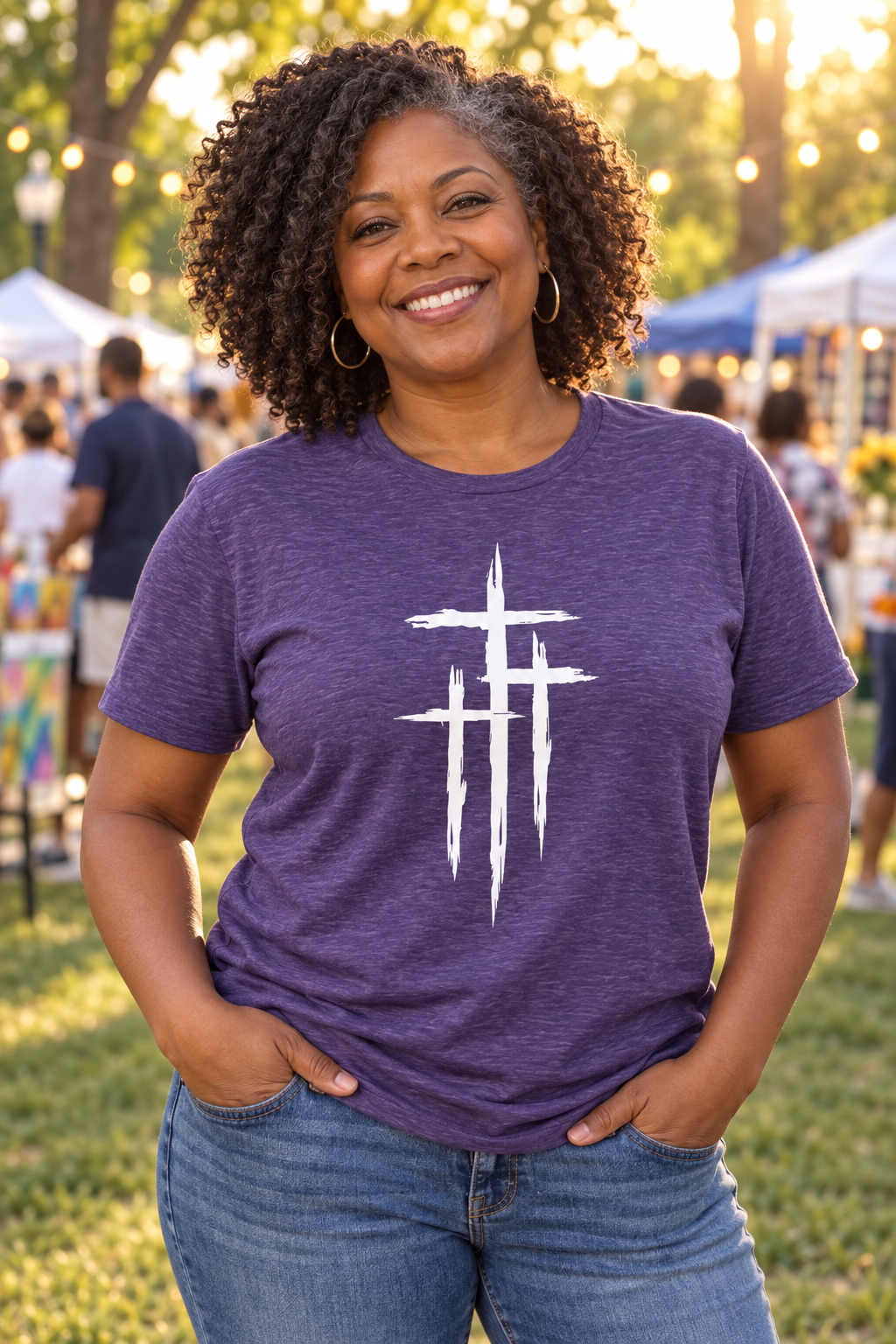 Three Crosses Christian T-Shirt – Faith Apparel | Vita Fidei
