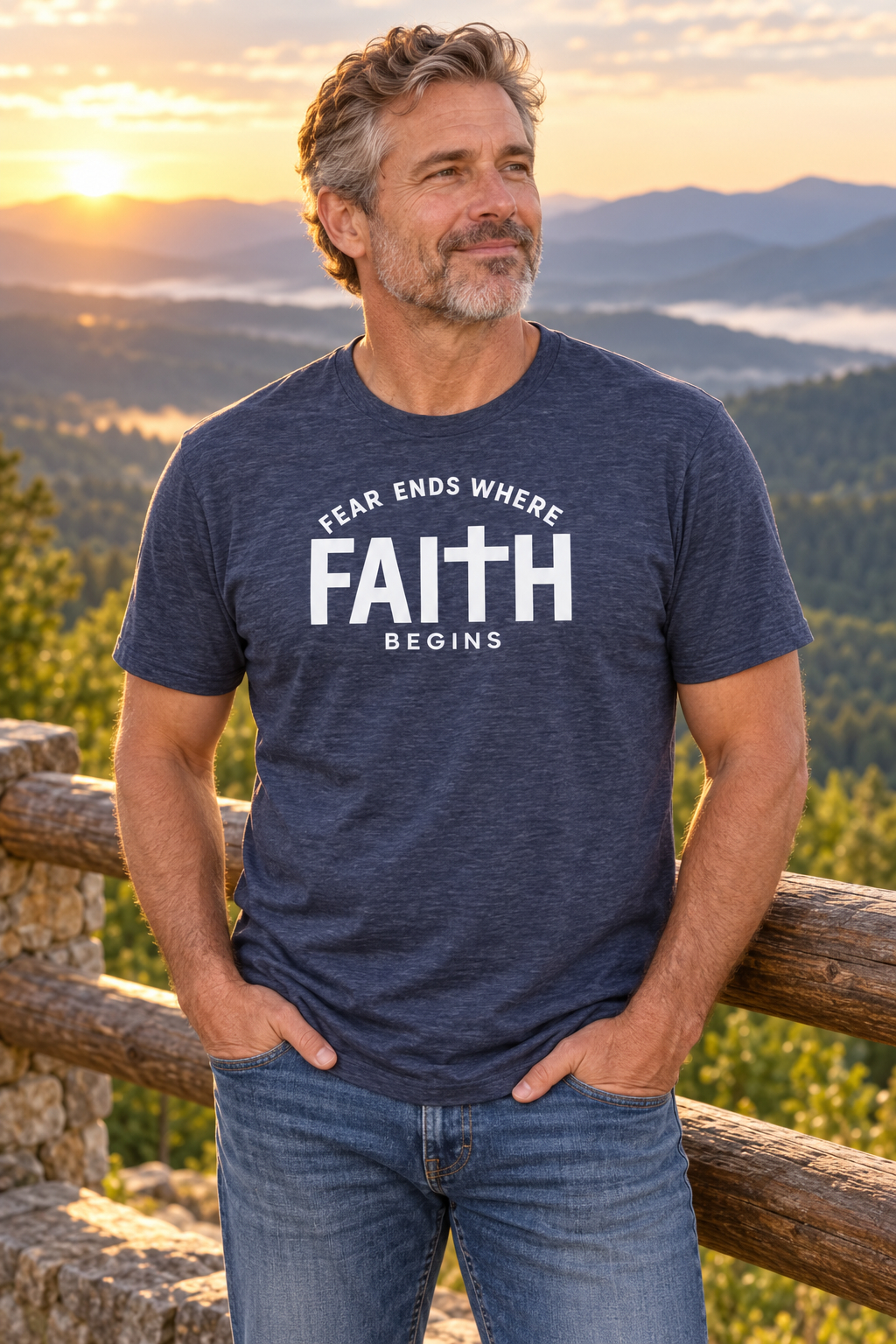 Faith Begins - Faith Over Fear Christian Apparel