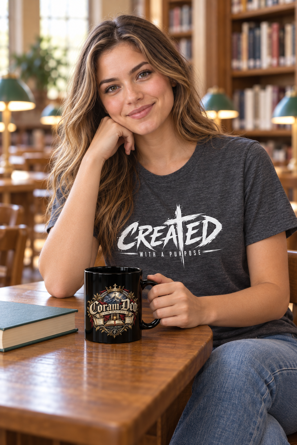 Coram Deo Black Coffee Mug
