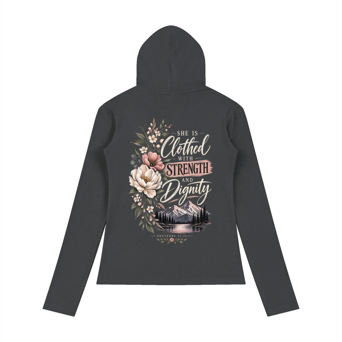 Proverbs 31:25 Women’s Slim Half-Button Hoodie